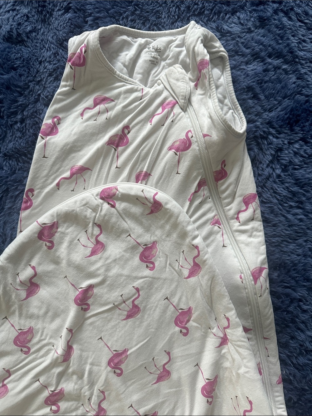 Kyte Pink Flamingo Printed White Baby Sleep Sack